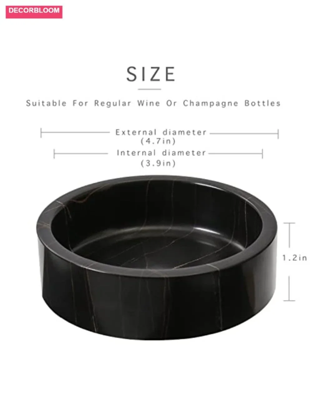 Marble Wine Bottle Coaster Holder Round Stone